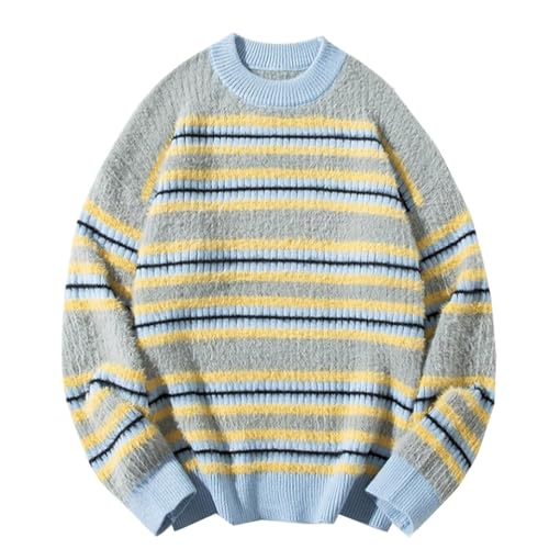 Men's Spring and Autumn Striped Couple Knitted Sweaters