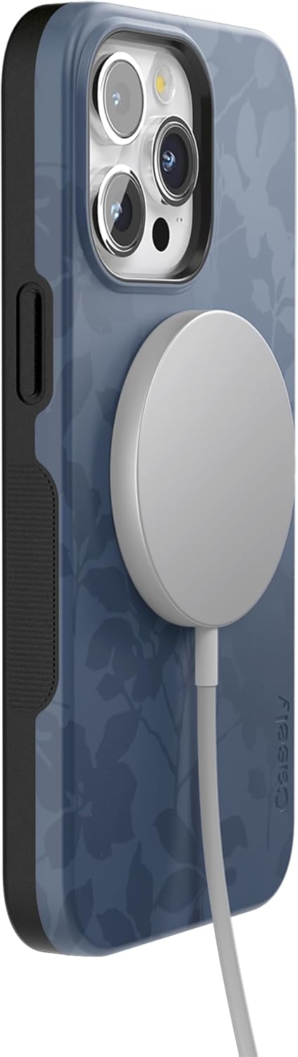 Casely iPhone 15 Pro Case | Twilight Flora | Moody Monochrome | Bold Protective Design | Compatible with MagSafe