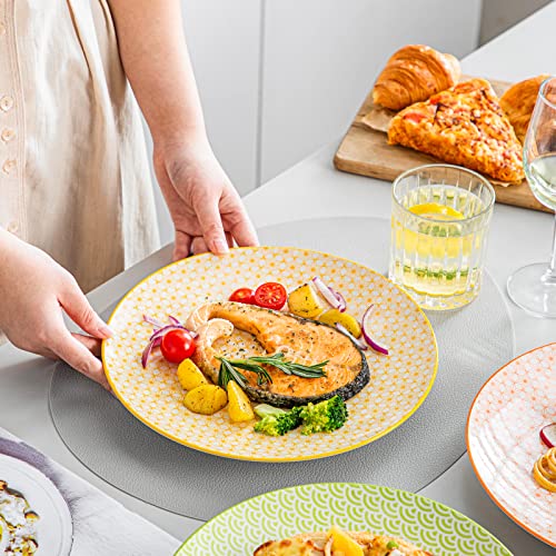 Vancasso Natsuki Porcelain Dinner Plates, 4 Pieces Hand-Patterned Round 10.5 Inches Ceramic Salad Plates Serving Dishes Set Of 4 For Steak Pasta Salad #TOP5