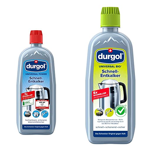 Durgol Universal Power Schnell-Entkalker - für alle Haushaltsgeräte - 750ml & universal bio Schnell-Entkalker – Ökologischer Kalkentferner für alle Haushaltsgeräte – Deutsche Version – 1 x 500ml