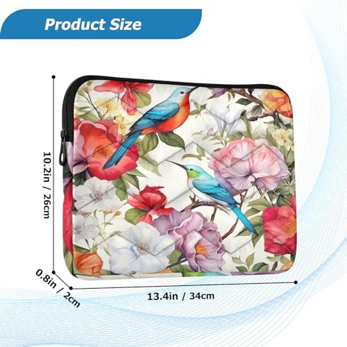 Funda para portátil 13-14 pulgadas Birds and Flowers impermeable y antichoque miniatura 3