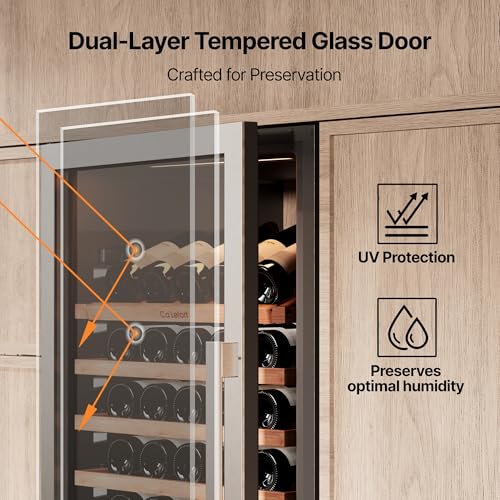 Image of Ca'Lefort 24 Inch Wine & Beverage Center - 185 Can & 77 Bottle | 69-Inch Tall Wine Cellar, Quiet Inverter Compressor, 40-65F Temperature Control, Display Shelf, Glide-Out Shelves & Drawer