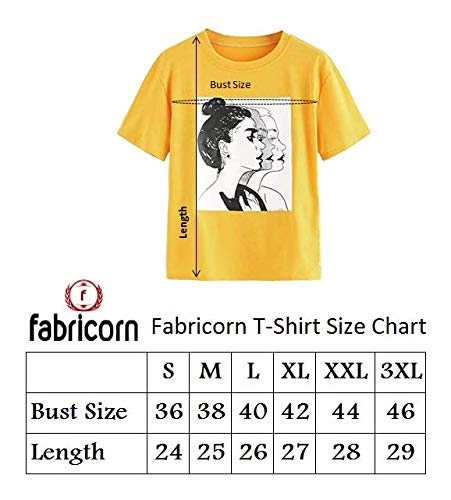 Image of Fabricorn Plain Printed Cotton Tshirt for Women