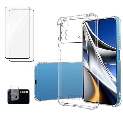 Kit Capa Anti Impacto + Película 5D Cerâmica + Película Câmera Compatível com Xiaomi Poco X4 Pro 5G