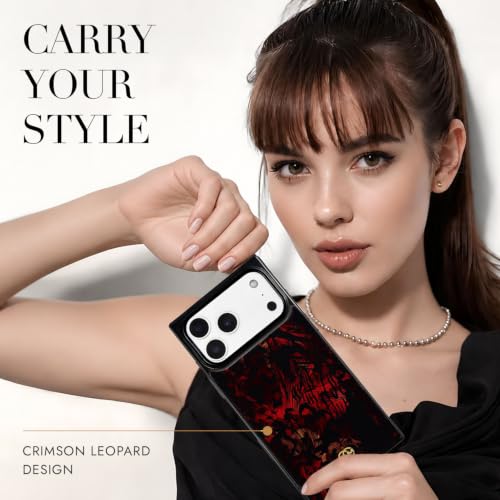 Image of COCOMII Rectangle for iPhone 18 Pro Max /17 Pro Max Case, Crimson Leopard