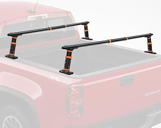 LMYYGOO Truck Ladder Rack: Adjustable Low Profile Aluminum Bed Rack, 800LB Capacity, Universal Fit for Pickups, Bikes & Roof Tents