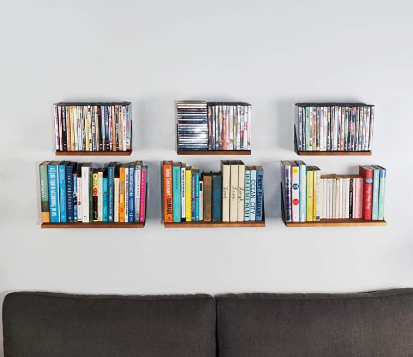 Miniatura 6 de Soportes de estante angulares resistentes de 8 pulgadas, soportes de soporte flotantes con capacidad para más de 200 libras, soportes de pared