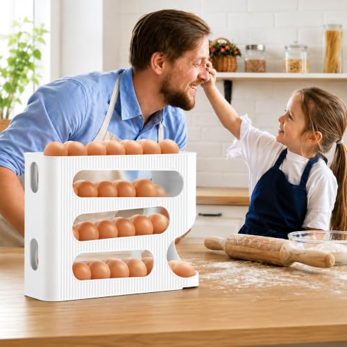 Image of Automatic Egg Rolling Dispenser, 4 Tier, 30 Eggs (WHITE-1 NEW)