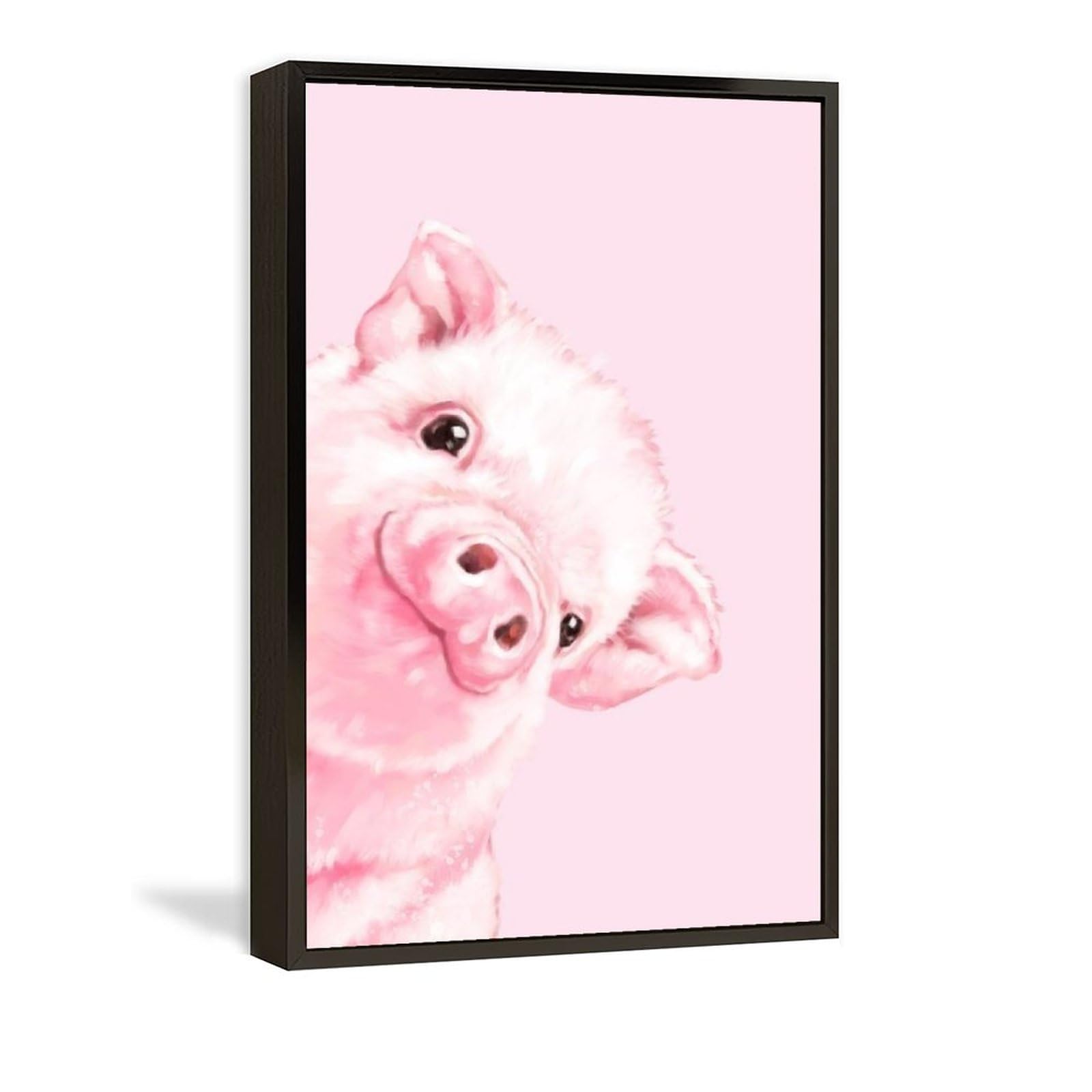 絵画　油絵　原画　一点物　動物　豚　ピンク　北欧　プレゼント　インテリア　F4 絵画 油絵 原画 一点物 動物 豚 ピンク 北欧 プレゼント インテリア F4