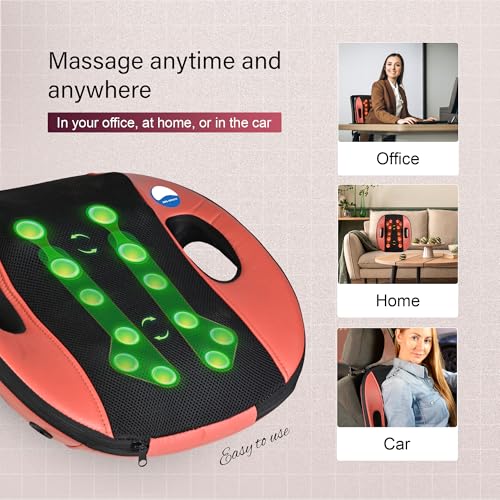 Image of ARG Arogya Blueidea Back Massager Cushion Multifunction 12 Rubbing Balls Portable Pain Relief Massager For Back, Neck, Calf, Shoulder, Palm, Lower Leg, Thigh Relaxation (Random Color)