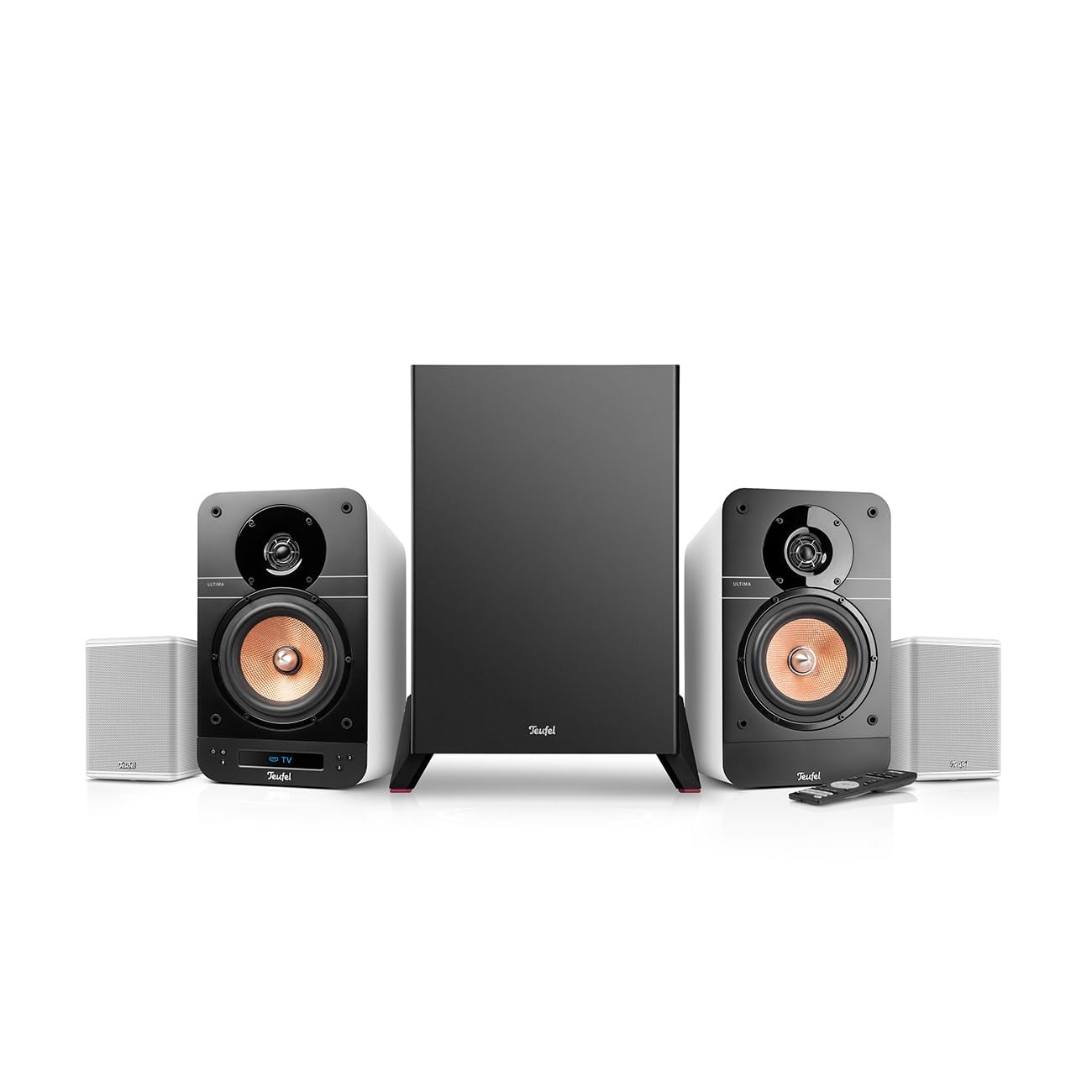Teufel Ultima 20 Kombo - Chaîne Compacte Stéréo Haute Fidélité, Radio Numérique Dab+, Bluetooth Avec AptX, Streaming Musical, Bass-Reflex, USB, Lecteur CD - Noir