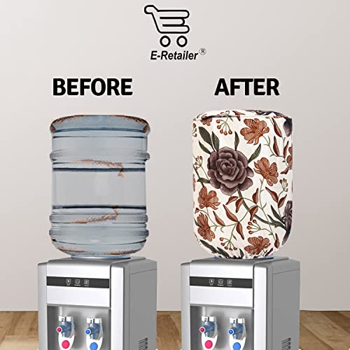 Image of Polyester Water Dispenser Bottle Cover With Adjustable Elastic Closure And Water Level Indication For 20L, Pack of 2Pc (Color- Brown, Size-17x11 Inches)