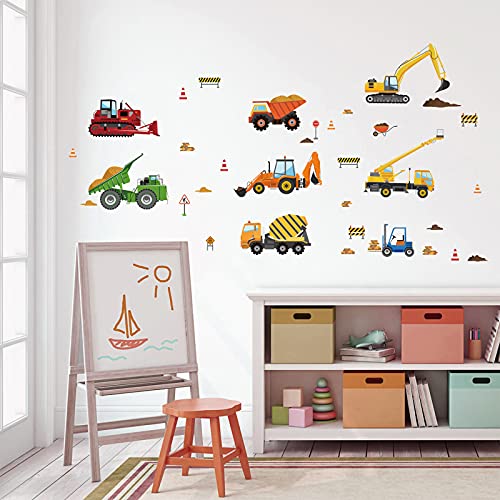 Vinilos decorativos de vehículos de construcción para pared miniatura 3
