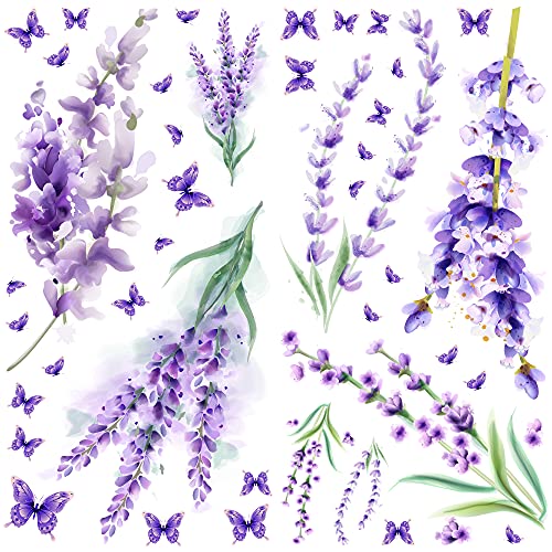 Vinilos decorativos lavanda morada removibles 24x12 pulg miniatura 7
