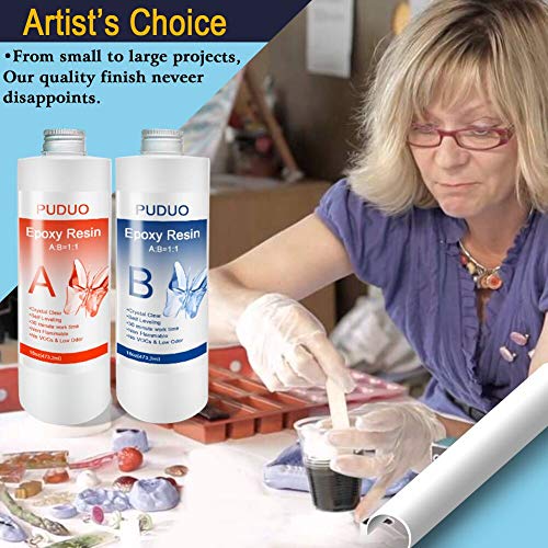 image for Puduo 32 OZ Epoxy Resin Clear for Resin Molds, Resin Epoxy Starter Kit