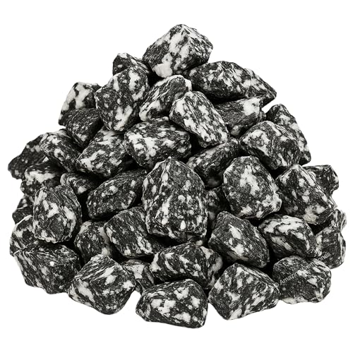 Image of Amazing Gemstone Black & White Tourmaline Raw Crystals and Healing Stones, Natural Rocks for Tumbling - DIY Raw Stones and Crystals, 2 Pieces