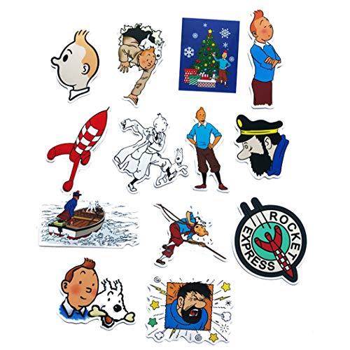 Image of The Adventures of Tintin Stickers for Water Bottles 25Pcs Cute,Waterproof,Aesthetic,Trendy Stickers for Teens,Girls Perfect for Waterbottle,Laptop,Phone,Travel Extra Durable Vinyl
