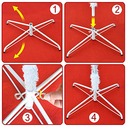 Strong Camel New Artificial Christmas Tree 6 Ft Spruce Metal Stand Folding Realistic Pine White-750 Tips #TOP3