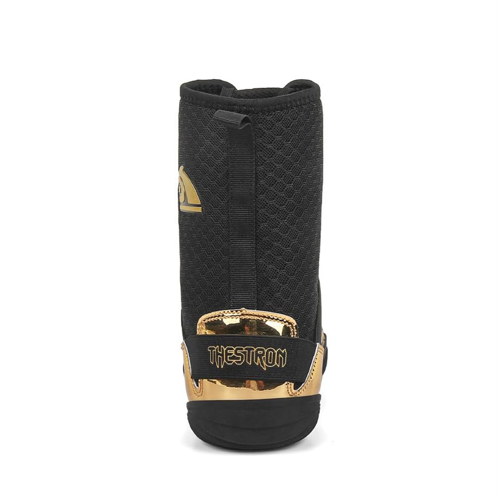 Zapatos de Lucha de Corte Alto, Zapatillas Transpirables de Malla, Calzado Antideslizante para Entrenamiento y Ejercicio de Lucha para Hombres y Mujeres,Negro,41 EU