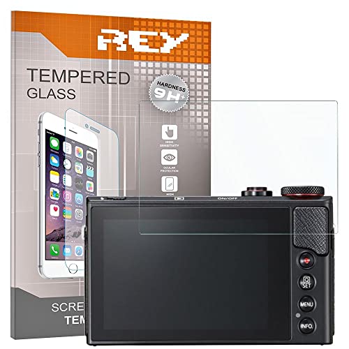 REY Protector de Pantalla para Canon G9X - G9XII - G7X - G5X - MARKII, Cristal Vidrio Templado Premium