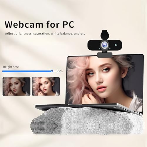 4K Webcam Camera for Computer, External Camera with Microphone, USB Plug&Play, Auto Low Light Correction, Privacy Cover, Tripod, Wide Angle for Meeting/Online Video/Zoom by Lusinx - Image 6