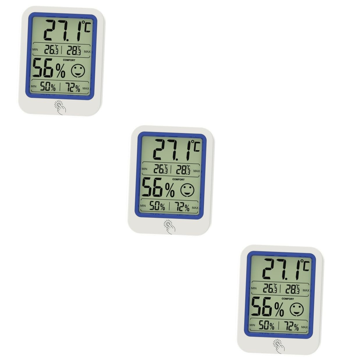 Abaodam Lot De 3 Thermomètres Numériques Hygromètres Et Hygromètres D'Intérieur Avec Écran Lcd Et Fil En Plastique