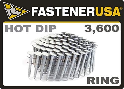 1 1/2" Ring A153-D HOT DIP Coil Roofing Nails 3.6M Box