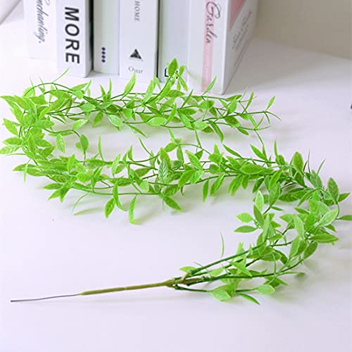 Pasyou Artificial Hanging Vines, Fake Simulation Weeping Willow Plants Decor Greenery Leaves Ivy For Wedding Indoor Outdoor Home Garden Balcony Patio Planter Filler Diy Decoration - Green 10 Pack #TOP6