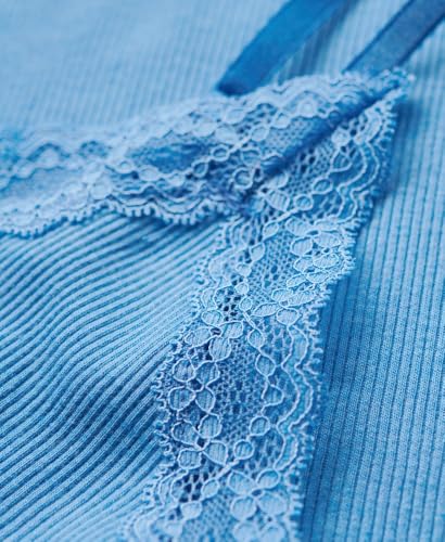 Debardeur Superdry Débardeur en dentelle côtelée essentiel en coton biologique EU / - vue 8