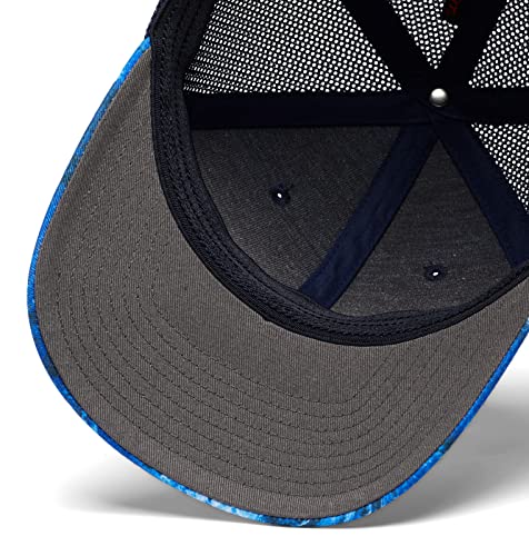 Columbia PFG boné de malha camuflada com coroa alta, arara azul, grande e GG