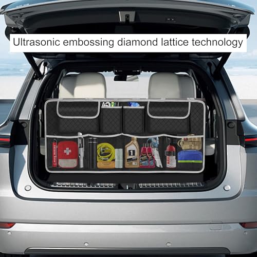 Image of Car Trunk Organizer and Storage, Large Capacity Backseat Hanging Storage Accessories, Backseat Car Organizer for SUV /MPV /Truck (Gray)
