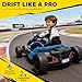 Qaba Electric Go Kart, 24V 9Ah Big Battery, Kids Drift Kart with Dual 150W Motors, Adjustable Seat & 11.2MPH High Speed, Slow Start, 5-Point Safety Belt, for 6-12 Years, Blue