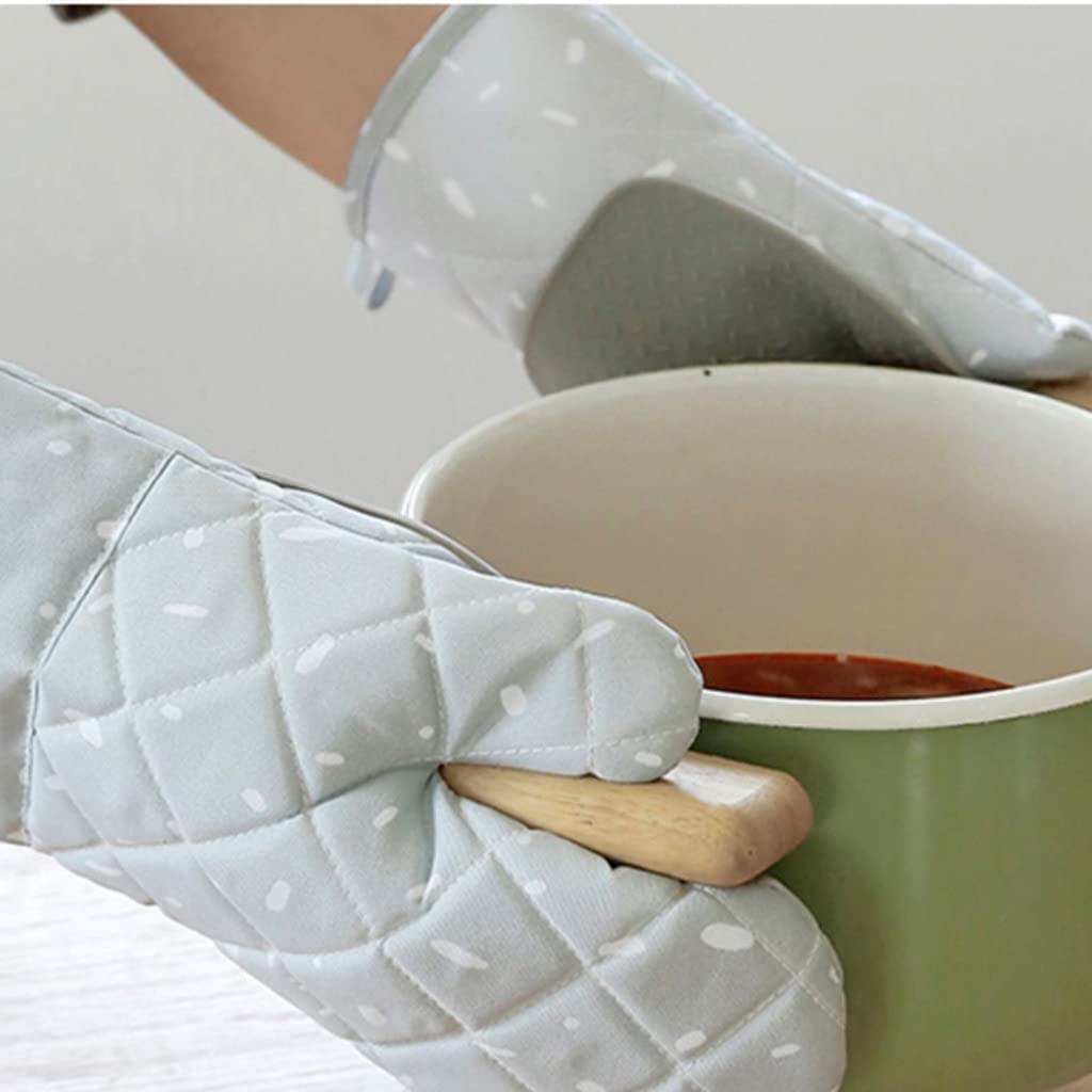 Gants De Four Gants De Four en Silicone Épais Isolation Antidérapante Anti-brûlure Résistant À La Chaleur pour Four Micro-Ondes Cuisine, 2 Pièces Gant Résistant A La Chaleur (Color : Blu)