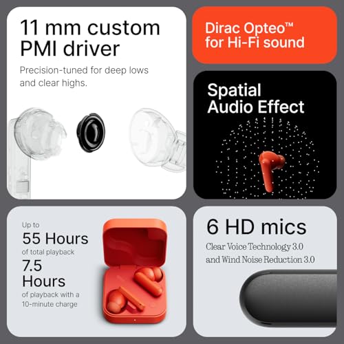 Image of CMF BY NOTHING Buds 2 x 48dB Hybrid ANC Wireless Earbuds, 55 Hours Runtime, 11mm PMI Driver, 6 HD Microphones and Space Audio, IP55 Water Resistant - Light Green