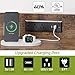runjuly Bed Side Table with 3 Fabric Drawers, Night Stand with Charging Station, LED Nightstand with Hooks, Bedside Table End Table with Storage, Night Table for Living Room, Bedroom (Rustic Brown)