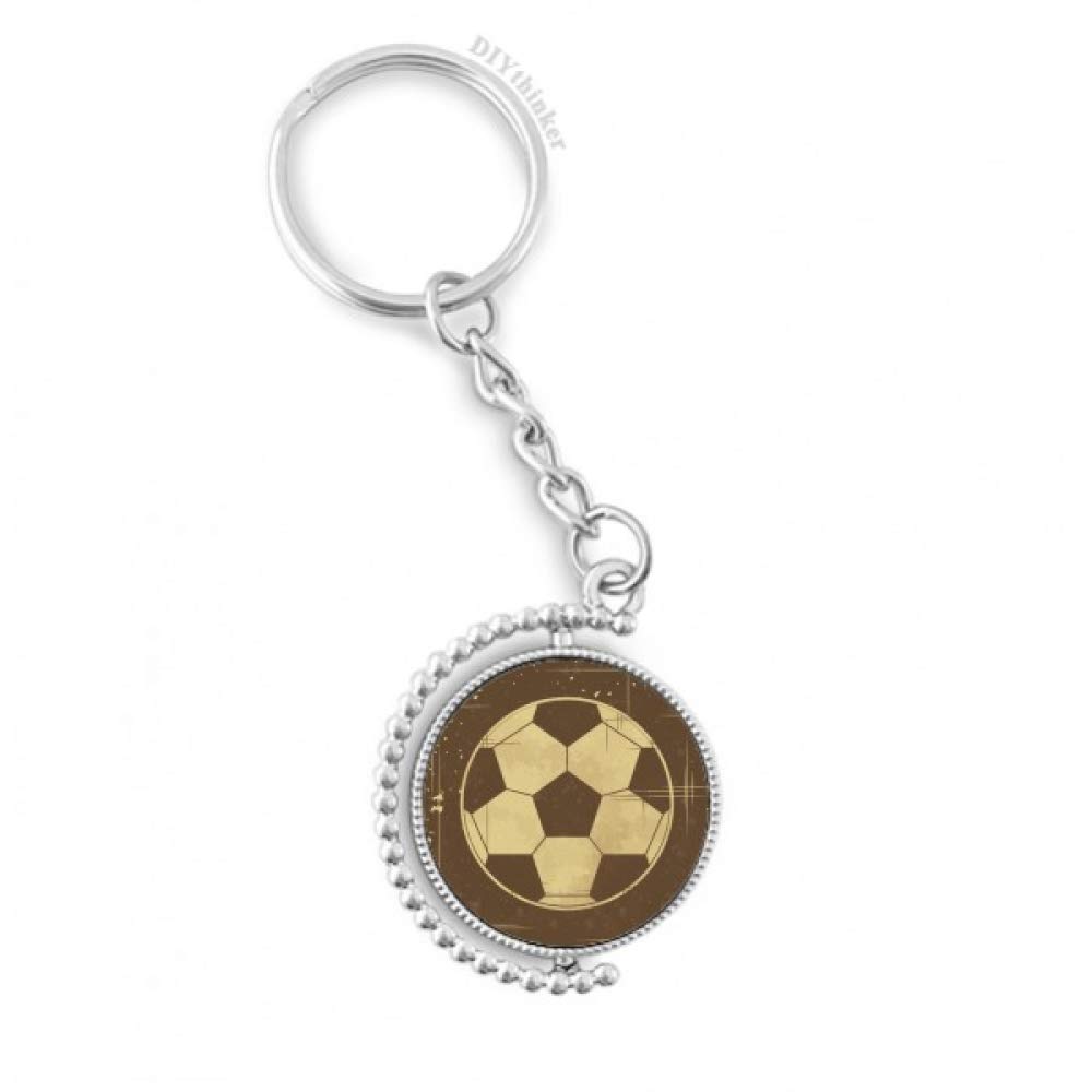 Llavero giratorio de fútbol con diseño ilustrado negro y anillo Pilgrim 4