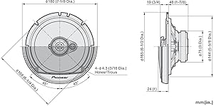 Pioneer A-Series Standard TS-A1671F 6.5 3-Way Speakers (Pair)  320W Max, Balanced Sound + Smooth Treble, Enhanced Bass, Ideal Factory Upgrade, Installation Adaptors Included