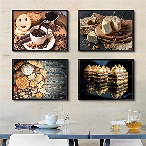 Affiches murales sur toile café pain gâteau KEBIA décor restaurant 50x70cm