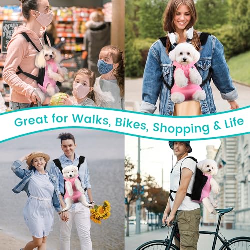 Dog Backpack Carrier, Thick Straps & Cushion, Pet Sling Front Backpacks for Small Medium Dogs 2.5-4 Lbs, Legs Out, Adjustable Wearable Puppy Chest Travel Bag, Easy-Fit for Hiking/Walking/Camping by mosago - Image 9