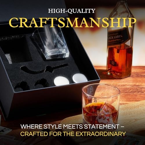 Hockey Puck Whiskey Stones Gift Set with 2 Glasses & Stick Tongs - 7pc Stainless Steel Chilling Rocks, Chill Non-Diluting Freezer Kit, Cool Hockey Gifts for Men, Him, Dad, N H L Gift Boyfriend & Fans - Thumbnail 4