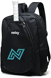 Bolsa Mochila Beach Tenis Raquete Raqueteira Preta Rosa Netsy