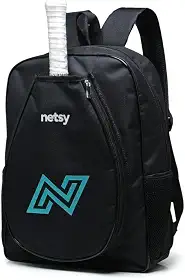 Bolsa Mochila Beach Tenis Raquete Raqueteira Preta Rosa Netsy