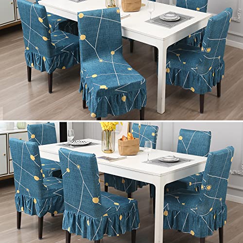 Image of HOKIPO Dining Chair Protector Cover Set of 2 Elastic Slip Covers (AR-4074-D9*2)