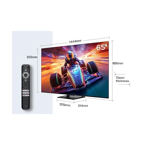 TCL 65T8A 65-Zoll-Fernseher, QLED, HDR 1000 nits, Full Array Local Dimming, IMAX Enhanced, 144Hz VRR, Dolby Vision und Atmos TV, Unterstützt bei Google – Bild 3