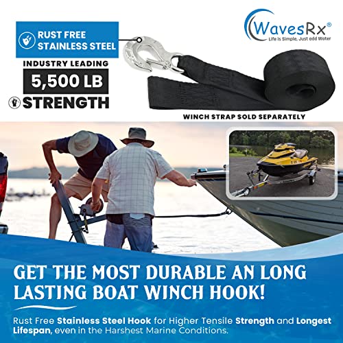 WavesRx Stainless Steel Winch Hook Replacement For Boat