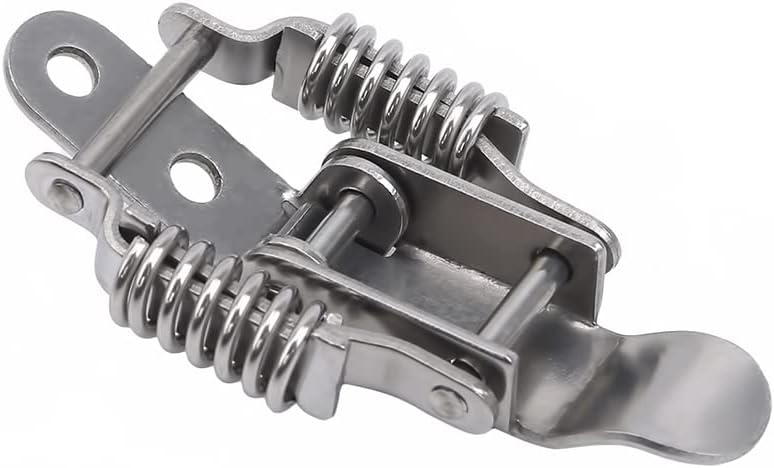 Miniatura 3 de 2 piezas de acero inoxidable de 90 grados 304 doble resorte cargado maleta caja de herramientas hardware bloqueo bloqueo cierre cierre hebilla con