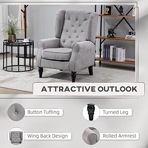 Homcom US833-695V80GY0131 Button-Tufted Accent Chair thumb #3