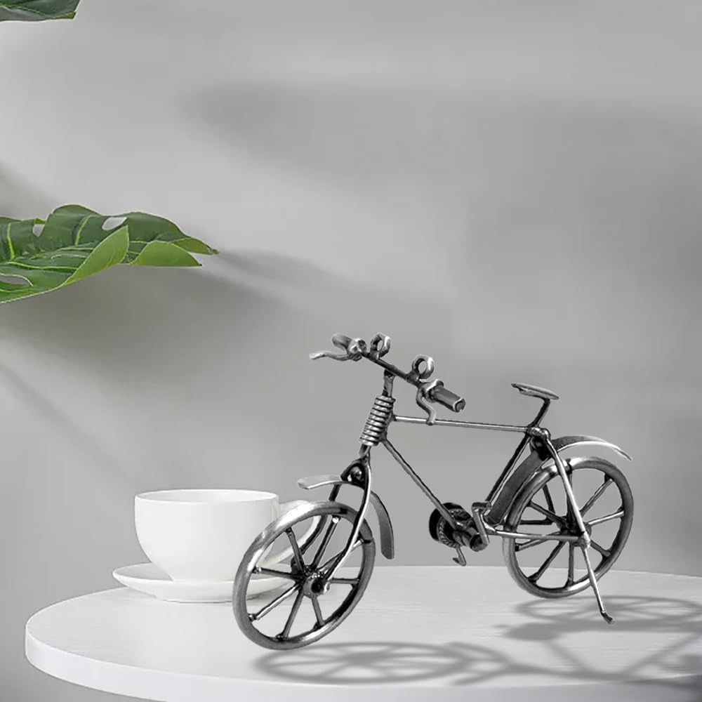 Model roweru w stylu retro, Iron Art Bike, dekoracyjny rower mały, mini ornamenty rowerowe, żelazny model roweru, dekoracja domu, biura, dla chłopców i dziewczynek, kolor ciemnoszary