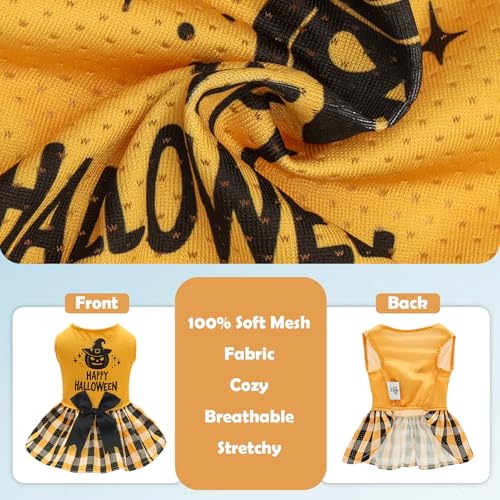 Image of CuteBone Dog Mesh Dress Halloween Puppy Sundress Pet Outfit Summer Fashion for Small Dogs Girl Cat Clothes