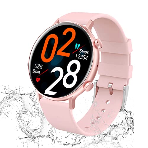 LiveGo Reloj Inteligente (Recepción de Llamadas/Marcación) Resistente al Agua para Android/iOS, Frecuencia Cardíaca, SpO2, Monitor de Sueño, Rastreador de Actividad para Hombres/Mujeres(Rosado) Cover